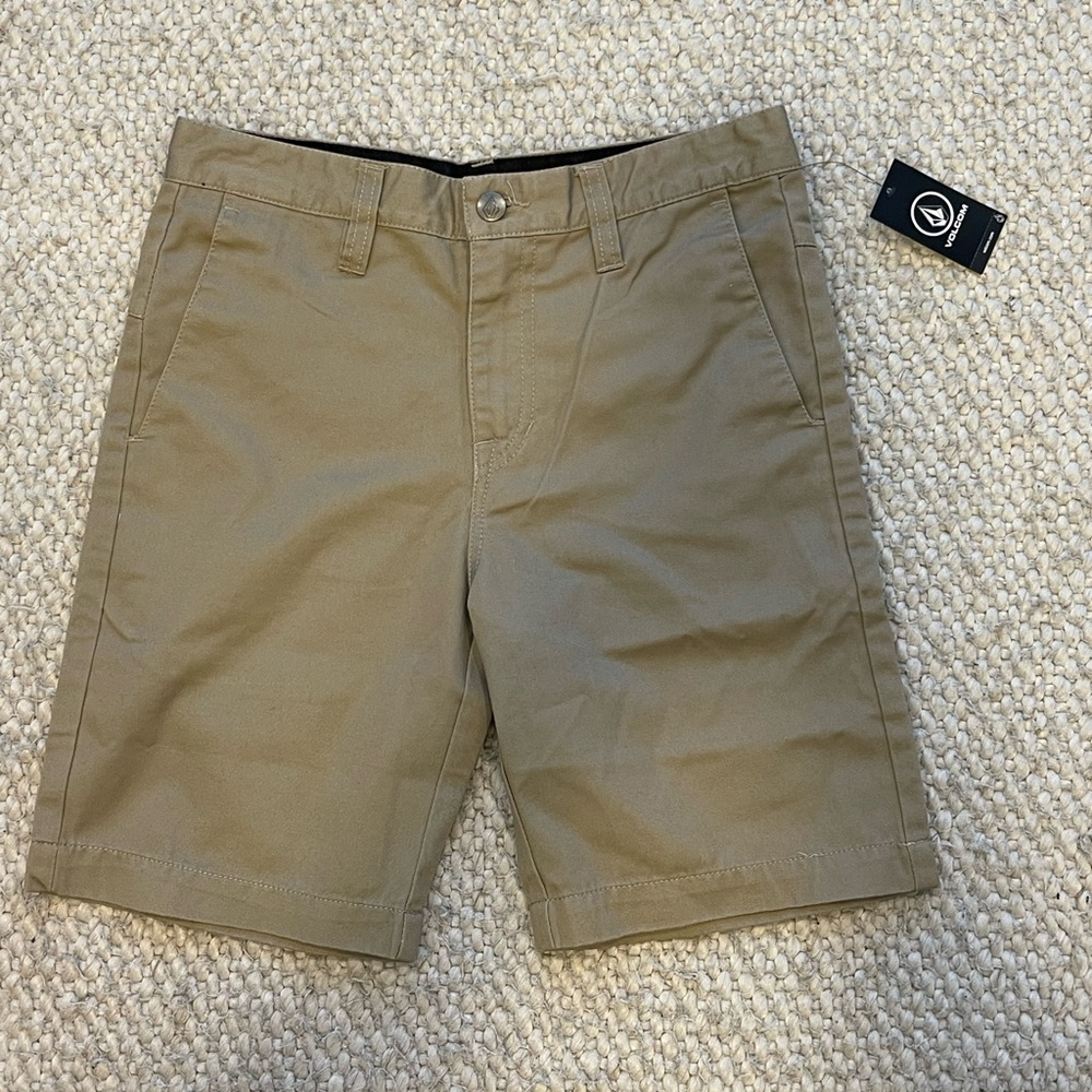 VOLCOM Boys Khaki Shorts (Size: 16 / Waist 28)